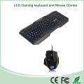 Multi 3 cores 104 teclas teclados de ergonomia iluminada com letras com fio (KB-1801EL)